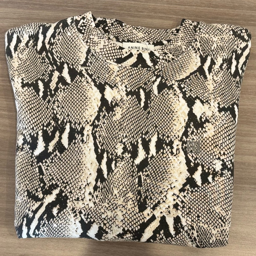 NWT - Anine Bing Miles Sweatshirt Washed Python